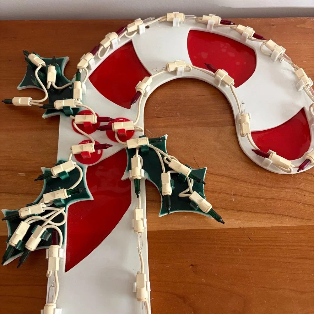 Vintage 2000 Impact Plastics Lighted Candy Cane Window Decor IMP43 18 Inch